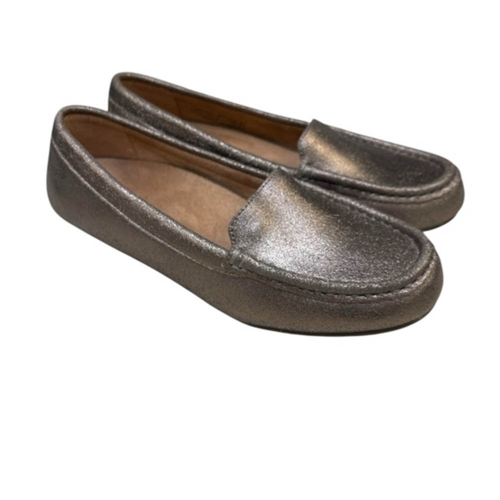 Metallic Silver Women’s Slip-On Loafers